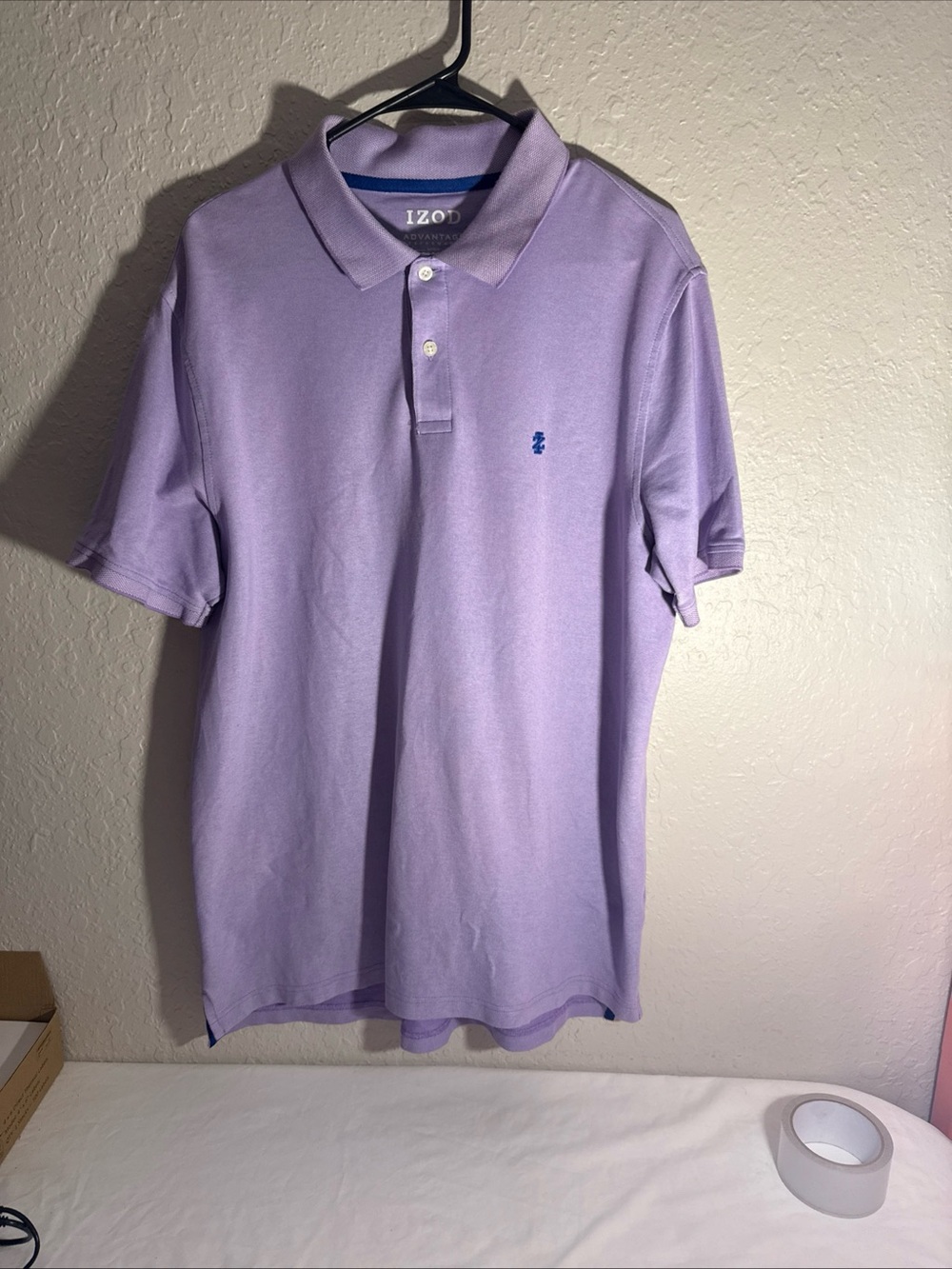 Men's Purple Large IZOD Advantage Performance Stretch Blue Embroidered Logo